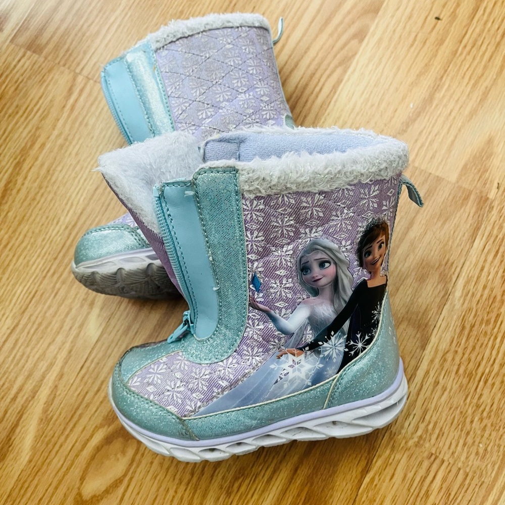 Disney Purple & Light Blue Frozen II Girls' Boots with Elsa&Anna